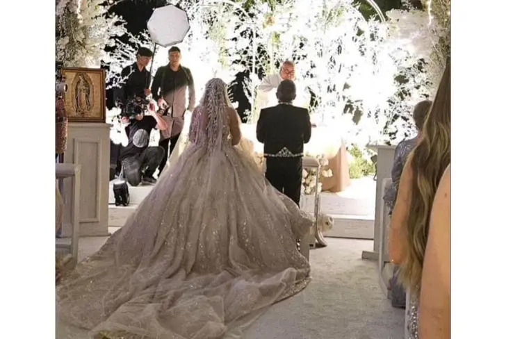 Mariana González y su vestido de novia