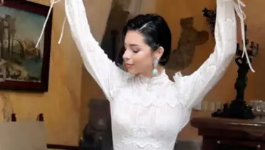 Vestido de novia de Ángela Aguilar (Foto: Quien)