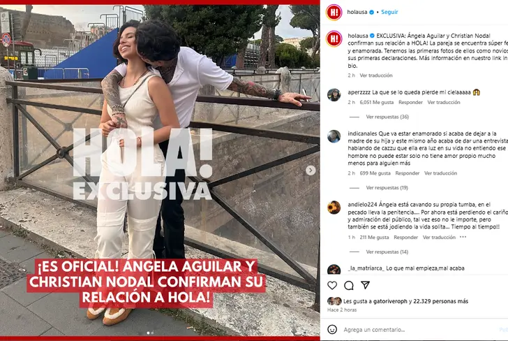 Christian Nodal y Ángela Aguilar confirman relación/ Foto: Instagram Hola