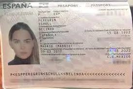 Supuesto pasaporte de Belinda&nbsp;