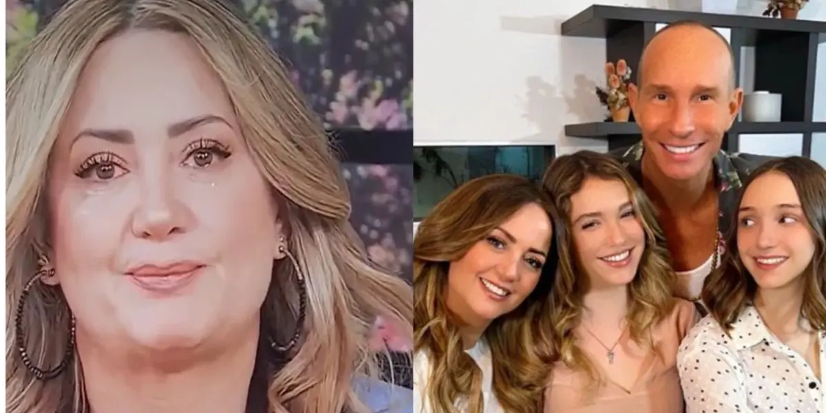 Andrea Legarreta con su familia y ex esposo. Fuente: Telediario