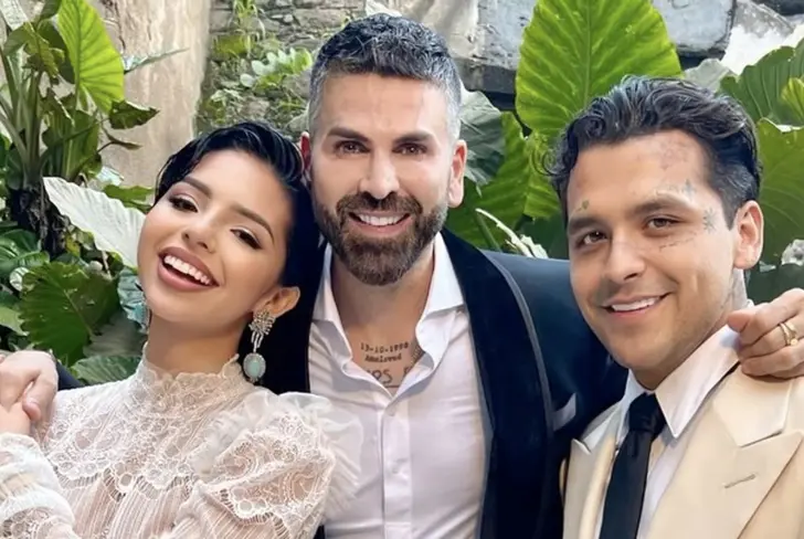 Jomari Goyso en la boda de Christian Nodal y Ángela Aguilar