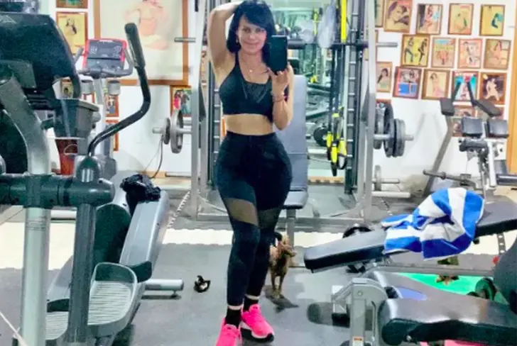 Maribel Guardia en su gimnasio.&nbsp;