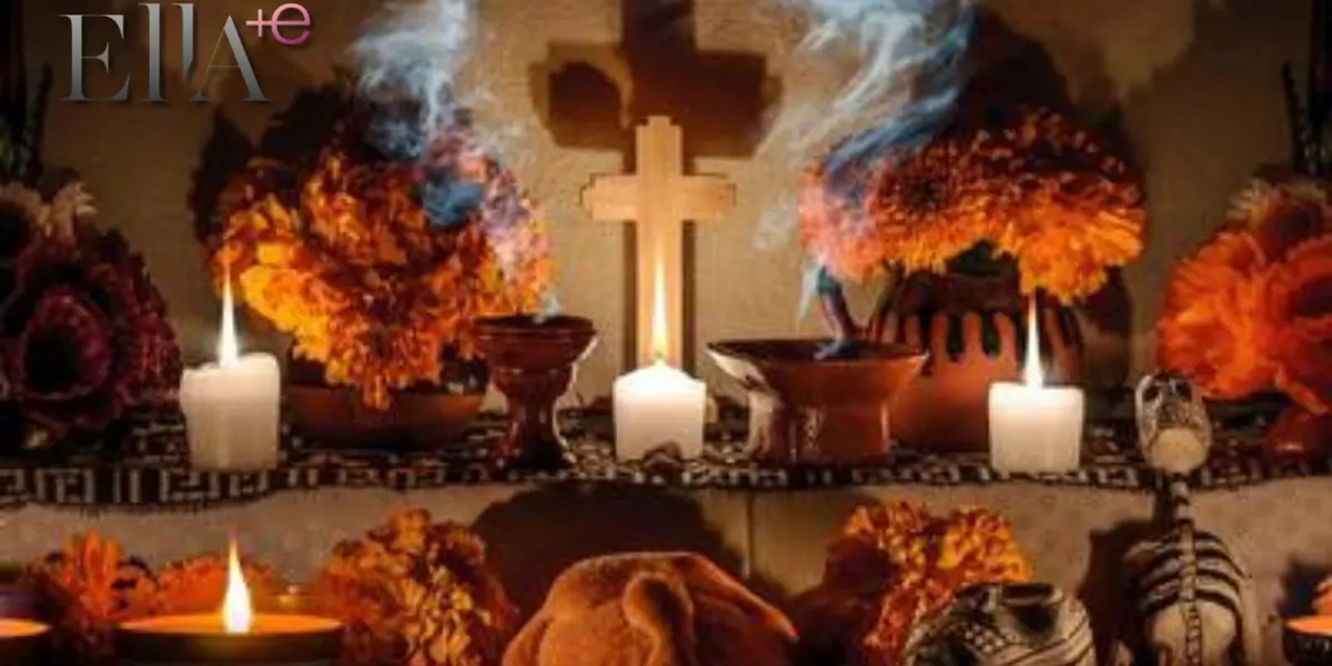 ¿Cuál es el significado que tiene la cruz en el altar de muertos?